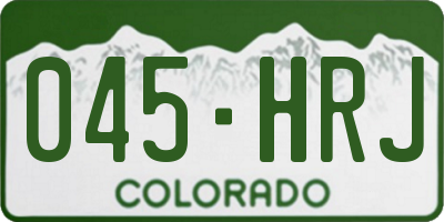 CO license plate 045HRJ
