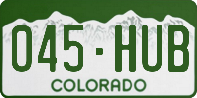 CO license plate 045HUB