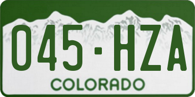 CO license plate 045HZA