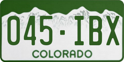 CO license plate 045IBX