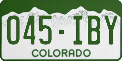 CO license plate 045IBY