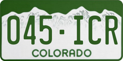 CO license plate 045ICR