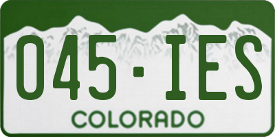 CO license plate 045IES