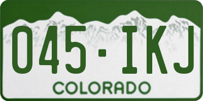 CO license plate 045IKJ