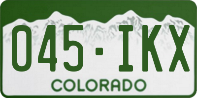 CO license plate 045IKX