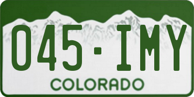 CO license plate 045IMY