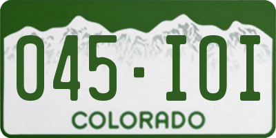 CO license plate 045IOI
