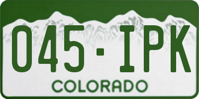 CO license plate 045IPK