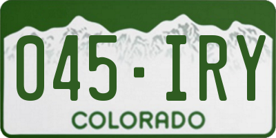 CO license plate 045IRY