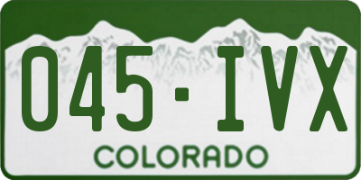 CO license plate 045IVX