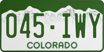 CO license plate 045IWY