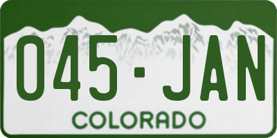 CO license plate 045JAN