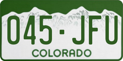 CO license plate 045JFU