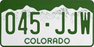 CO license plate 045JJW