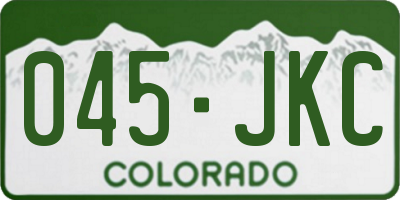 CO license plate 045JKC