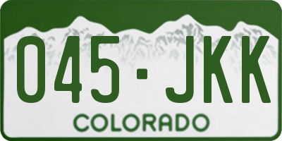 CO license plate 045JKK