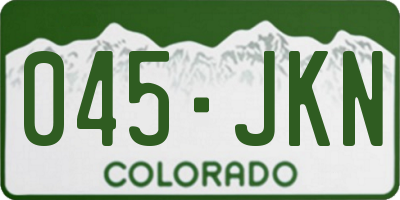 CO license plate 045JKN
