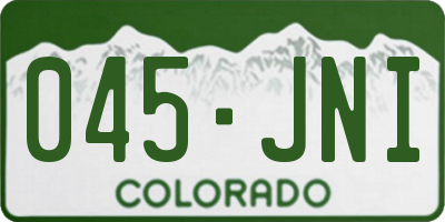 CO license plate 045JNI