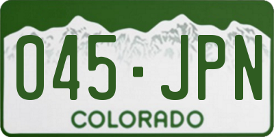 CO license plate 045JPN