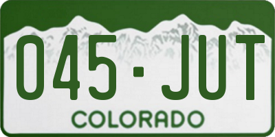 CO license plate 045JUT