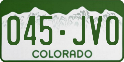 CO license plate 045JVO