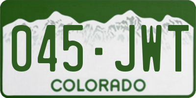 CO license plate 045JWT