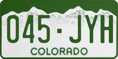 CO license plate 045JYH