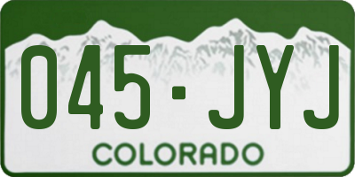 CO license plate 045JYJ
