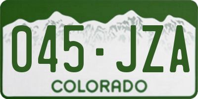 CO license plate 045JZA