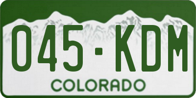 CO license plate 045KDM