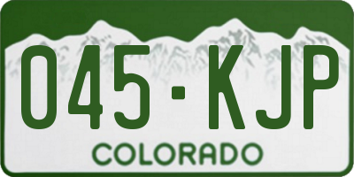 CO license plate 045KJP
