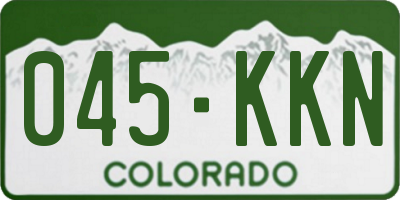 CO license plate 045KKN