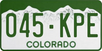 CO license plate 045KPE