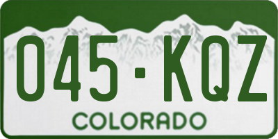 CO license plate 045KQZ