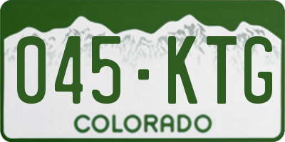 CO license plate 045KTG