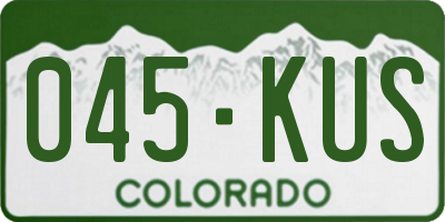 CO license plate 045KUS