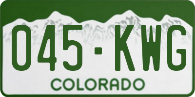 CO license plate 045KWG
