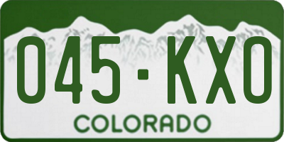 CO license plate 045KXO
