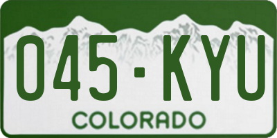 CO license plate 045KYU
