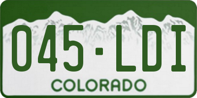 CO license plate 045LDI