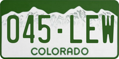 CO license plate 045LEW