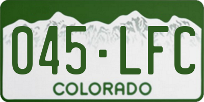 CO license plate 045LFC