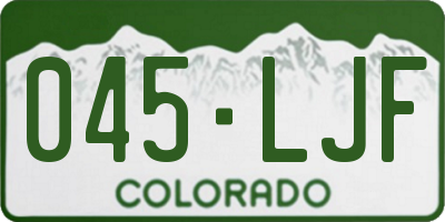 CO license plate 045LJF