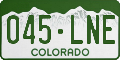 CO license plate 045LNE