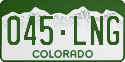CO license plate 045LNG