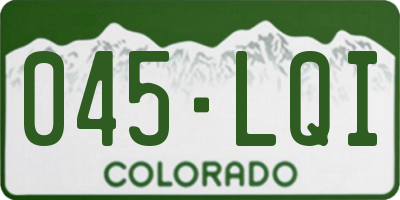 CO license plate 045LQI