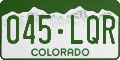CO license plate 045LQR