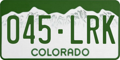 CO license plate 045LRK