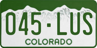 CO license plate 045LUS