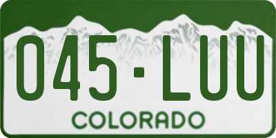 CO license plate 045LUU